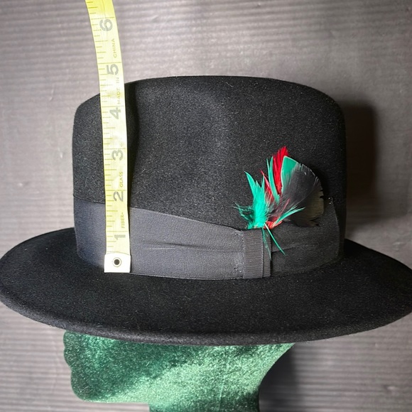 Vintage Black Beaver Hats Fedora Feather Hat - Picture 14 of 15